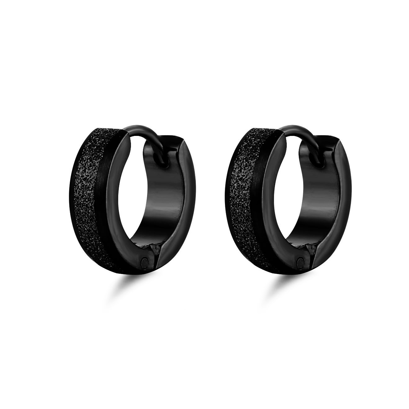 베벨 블랙 이어링(싱글)