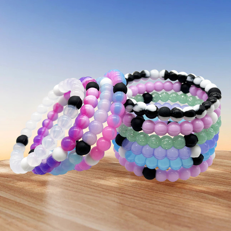 Silicone Fashion Bead Bracelet European and American Popular Jewelry Bracelet Hot Selling Colorful Wristband Bracelet Factory Direct Sales Wholesale