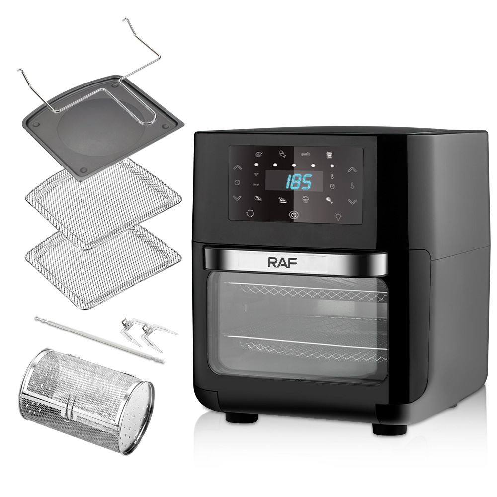 Funda de aire transfronteriza estándar europea RAF horno doméstico multifuncional con pantalla táctil inteligente de gran capacidad horno eléctrico visual 12L