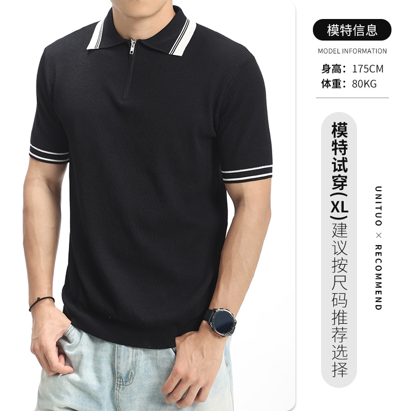 Hombre viejo dinero waffle jersey polo de punto hombre verano con solapa de manga corta casual camisa polo de alta calidad para hombres