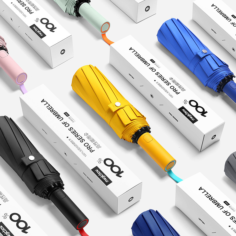 72 series de caja de regalo de hueso paraguas automáticas para mujeres sol y lluvia doble protección solar plegable paraguas grandes para hombres