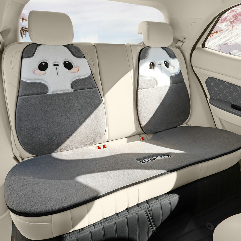 Car cushion winter short plush car cushion imitation rabbit plush warm small waist car seat cover goddess cartoon seat cushion