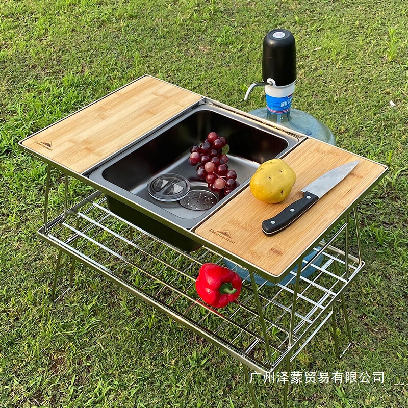 Kitchen Stainless Steel Sink for Outdoor Use, Single Unit Igt Dishwashing Basin, Thickened Black Nano Dishwashing Sink, Simple Wholesale