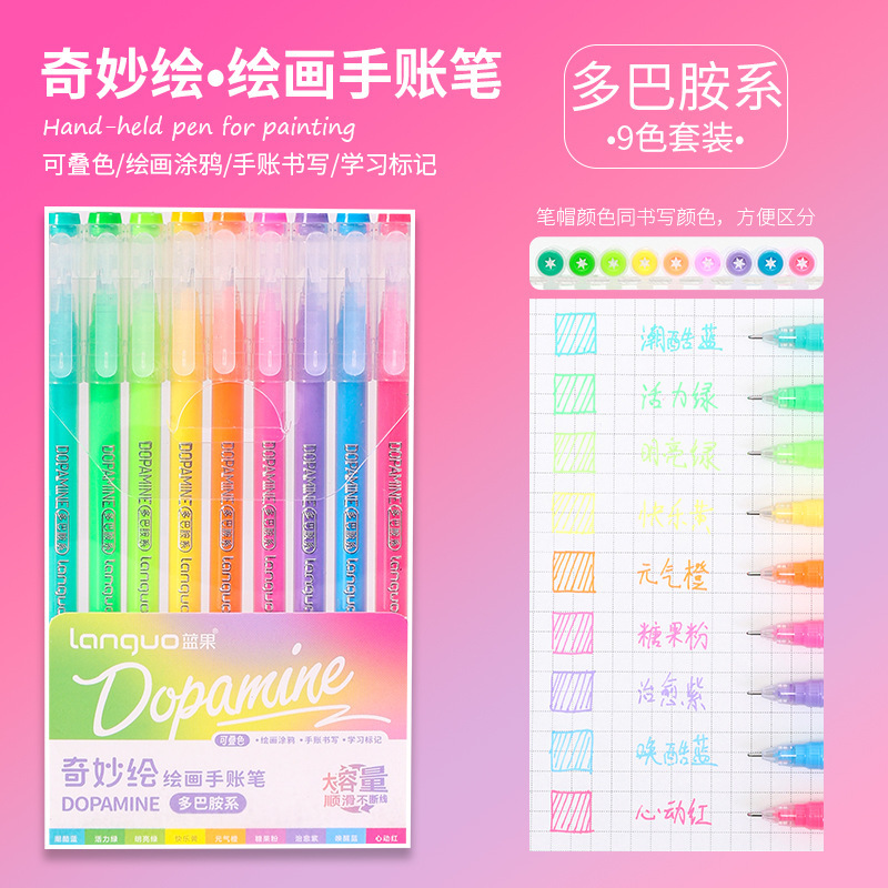 ブルーフルーツハンドブックペン、高品質文房具、蛍光ペン、ゲルインクペン、子供用カラーマーカー、学生用ハンドブックペン|undefined