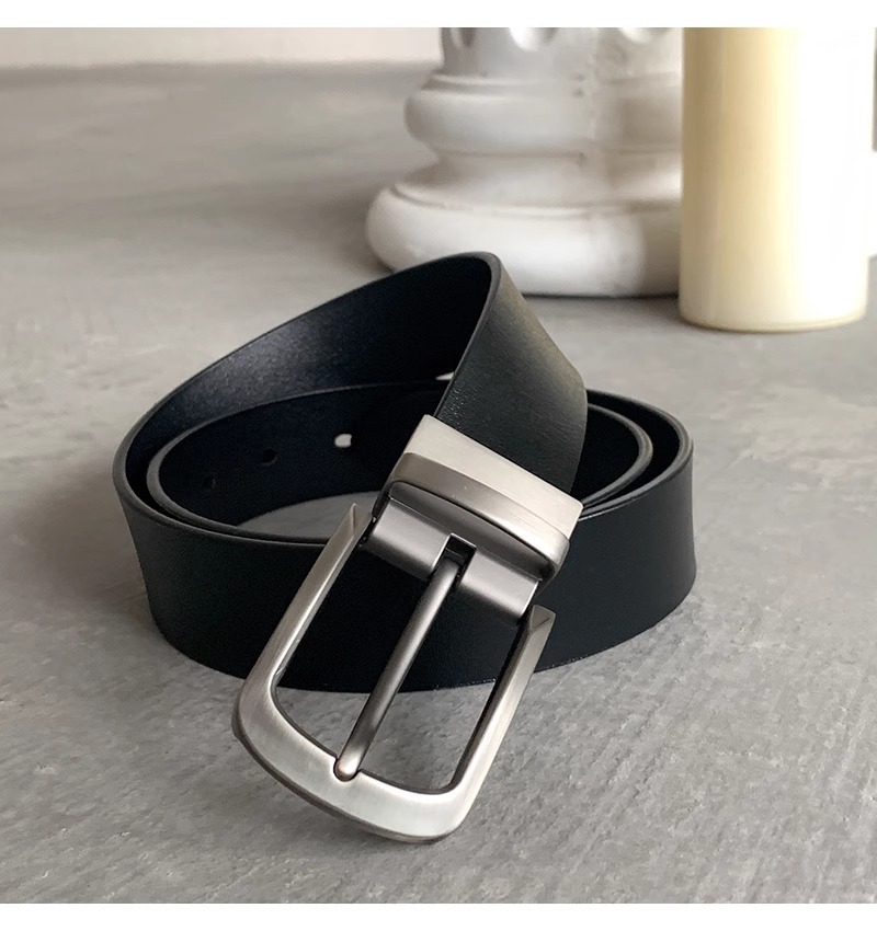 100% echtem Leder Pin Schnalle Rindsleder Jugend Vielseitig Mode herren Gürtel Großhandel Hohe Qualität_voghion.com