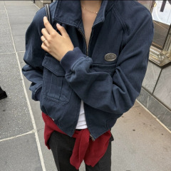 1天 2025秋季新款韩版th*Barn*et宽松气质复古做旧工装夹克外套女