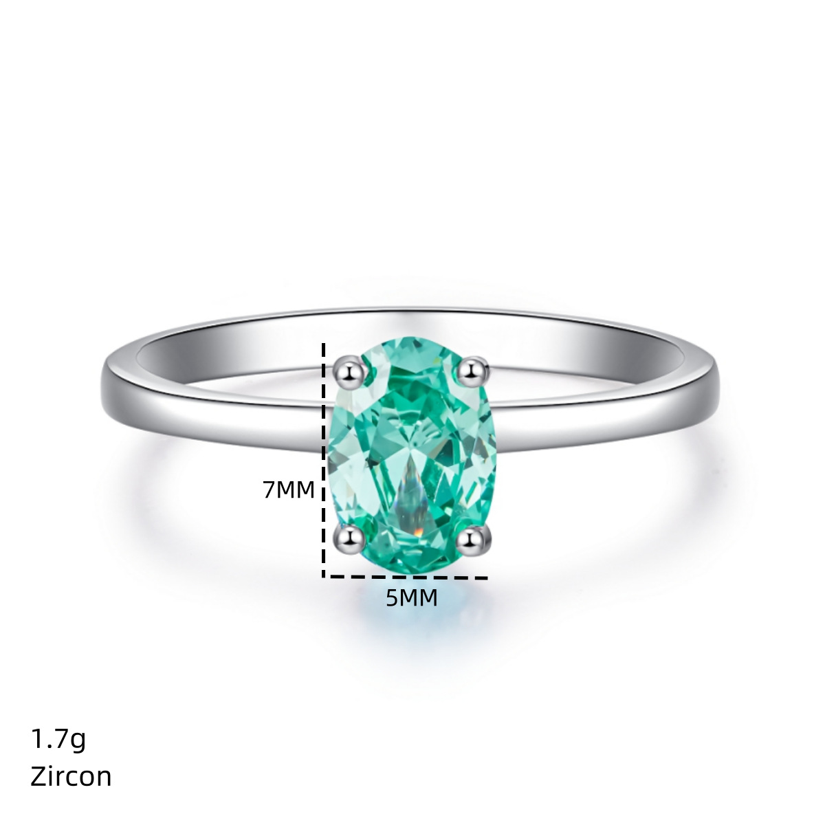 925 Sterling Silver High Carbon Diamond Oval Rings 925 Sterling Silver Rings display picture 1