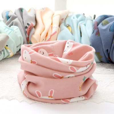 春秋冬多功能儿童围脖纯棉无骨接缝包边脖套韩版时尚多搭套头围巾|ms