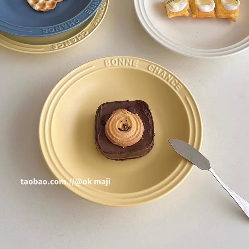 OK maji South Korea ins style ceramic plate dish plate home deep dish advanced feeling french western dish soup plate OK maji South Korea ins style ceramic plate dish plate home deep dish advanced feeling french western dish soup plate