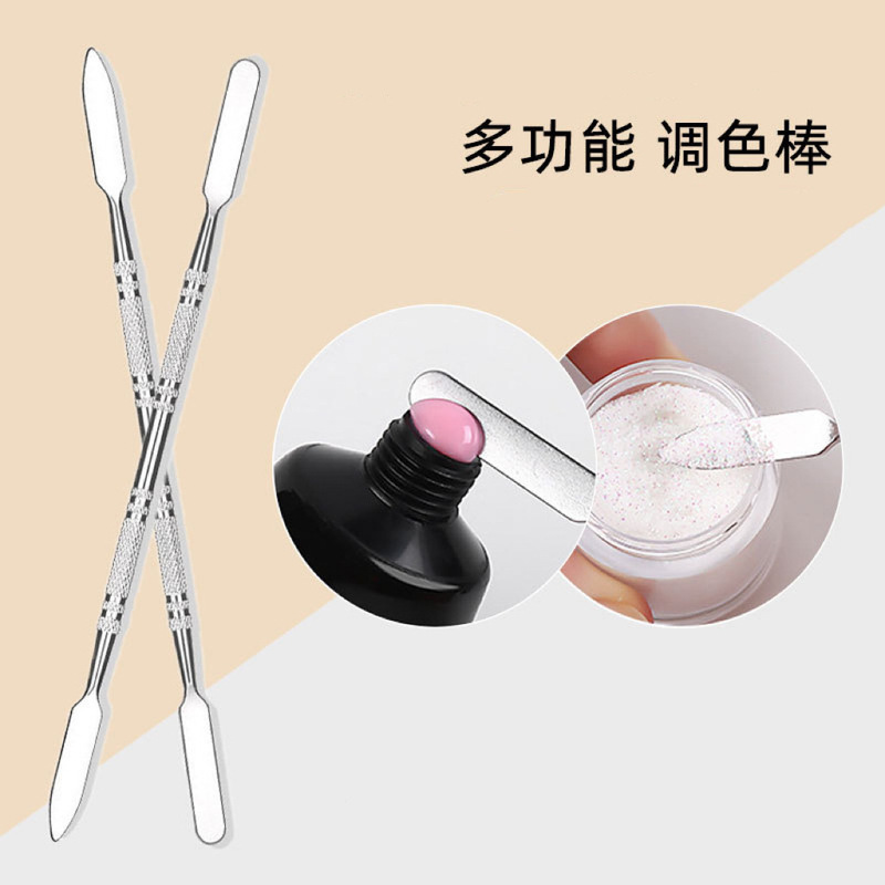 Nail art color adjustment stick multi-function extension glue take glue stick carved embossing stick phototherapy nail tool double-headed glue stick