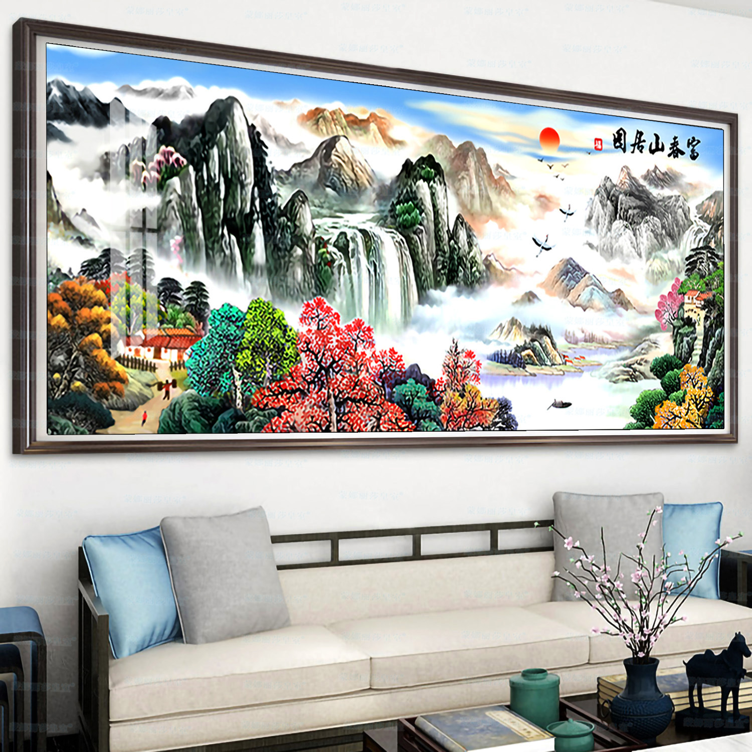 Mona Lisa Royal Cross Stitch Fuchun Mountain House versión clásica mejorada pintura de paisaje de sala de estar china bordado image 7