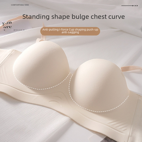 Expanded strapless underwear, non-slip push-up tube top, small breasts are made larger, no trace, no steel ring, anti-sagging bra