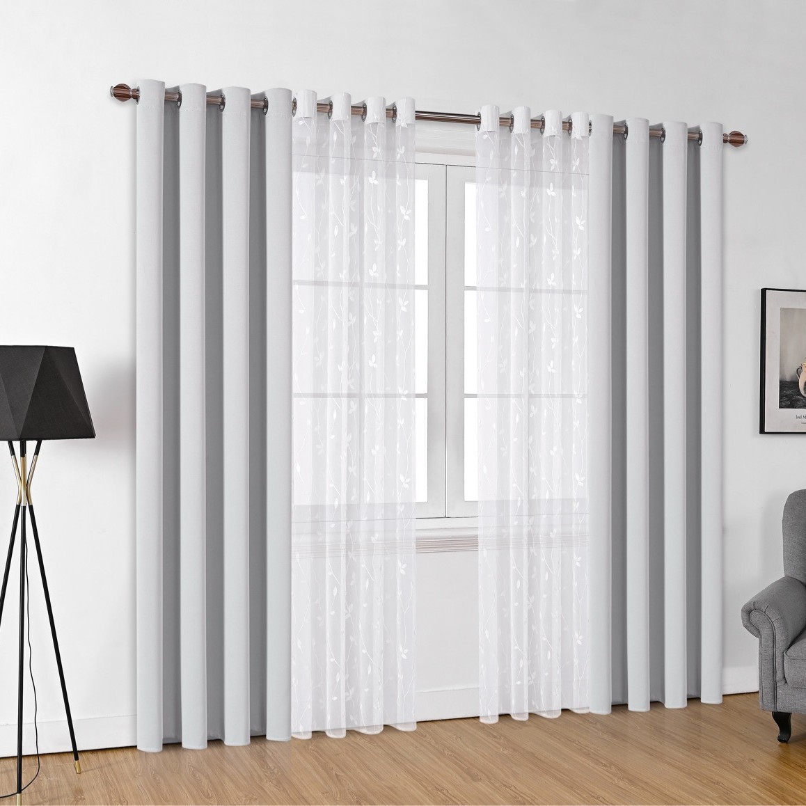 Nuevo comercio exterior transfronterizo de alta precisión sombreado bordado cortinas Aliexpress más de una cortina de productos terminados