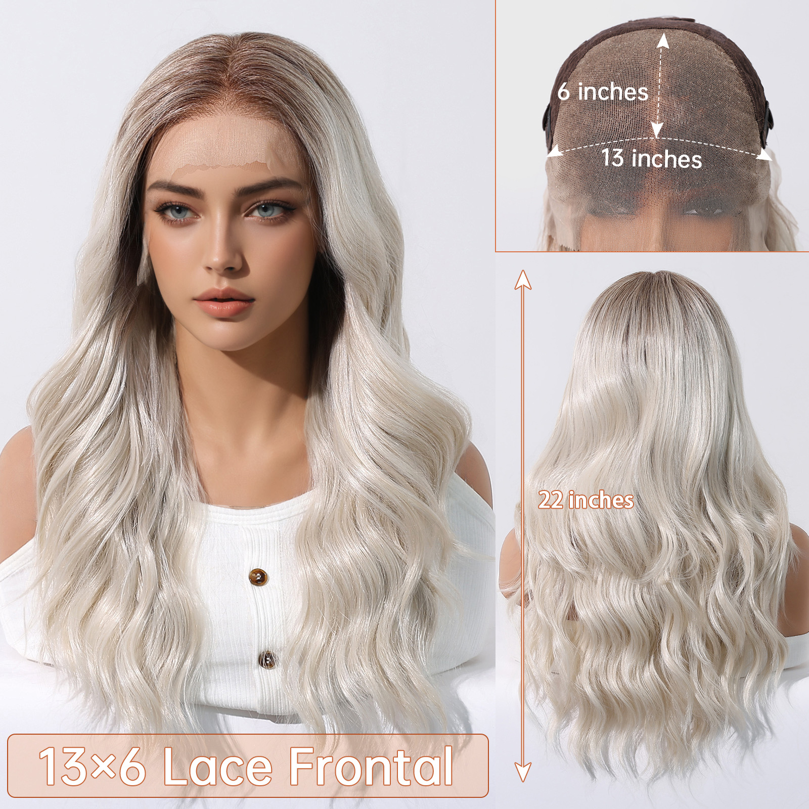 13 * 6 pelucas gris transfronterizas de gran área de mano larga rizada cosida aleatoria de modelado secundario cubierta de cabeza completa