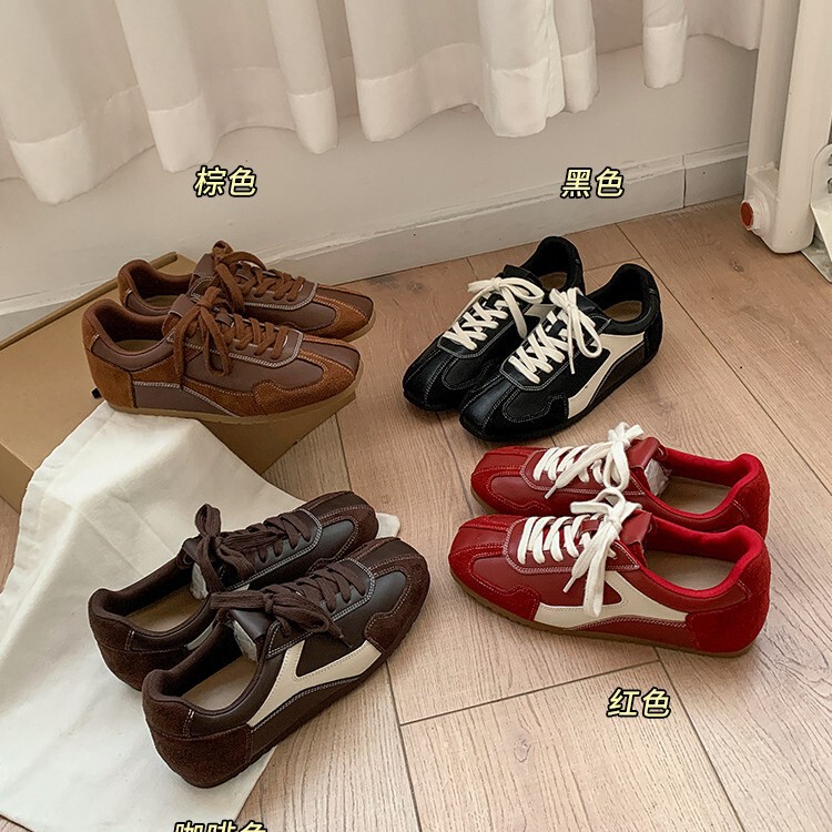 Sheepskin Version! Lace-Up Color-Blocked Inner Heightening Moral Training Shoes for Women 2025 New Retro Versatile Forrest Gump Shoes for Women Sheepskin Version! Lace-Up Color-Blocked Inner Heightening Moral Training Shoes for Women 2025 New Retro Versatile Forrest Gump Shoes for Women