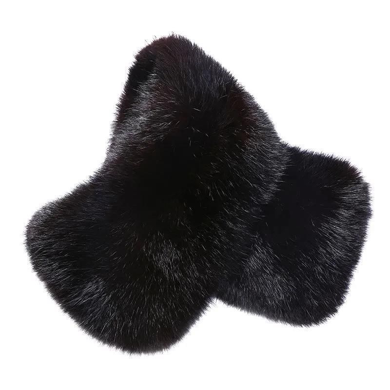 Five-button fur collar-black