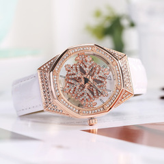 【新年禮物】博之輪Bozlun雪花旋轉五芒星錶盤鑲鑽輕奢時尚石英表
