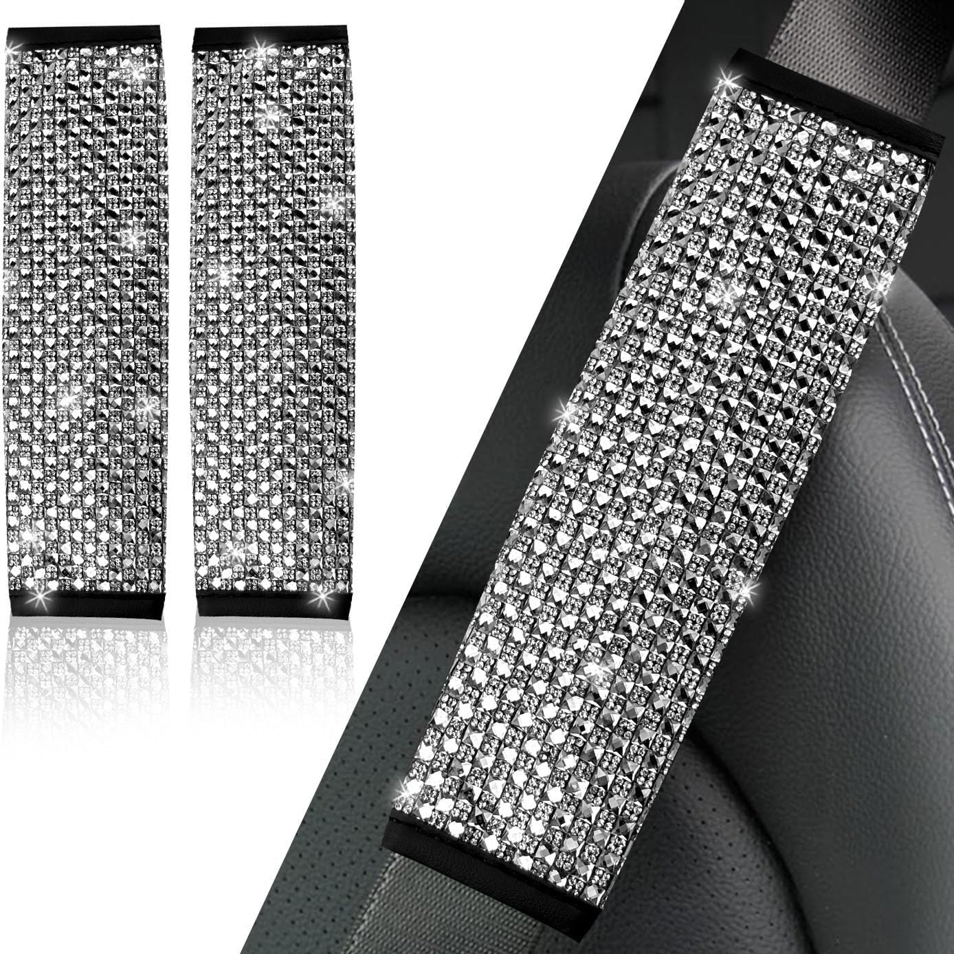 Car diamond steering wheel cover Amazon foreign trade car handle cover rhinestone with drill four seasons universal handle cover wholesale