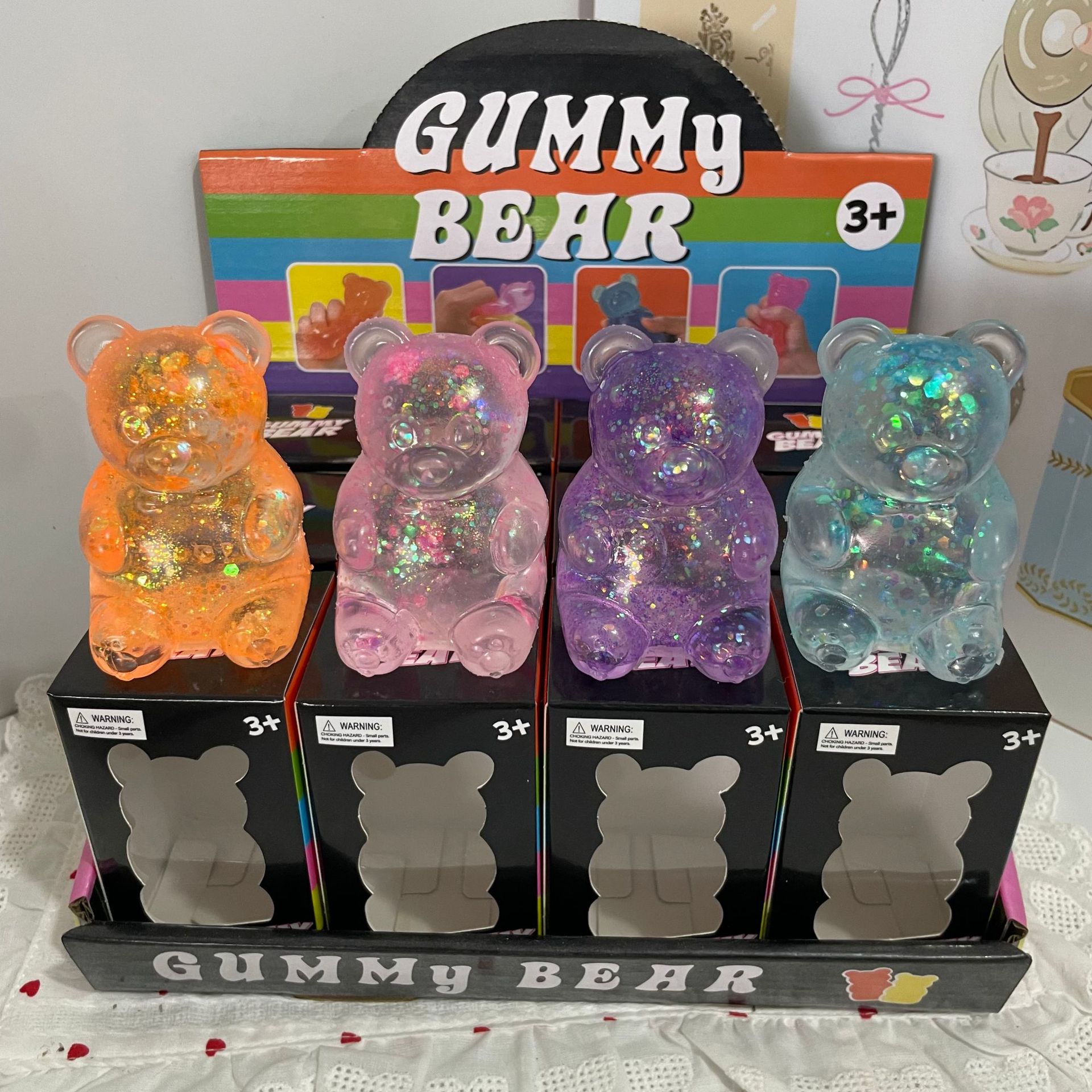 Maltose gold powder bear [four colors mixed] boxed