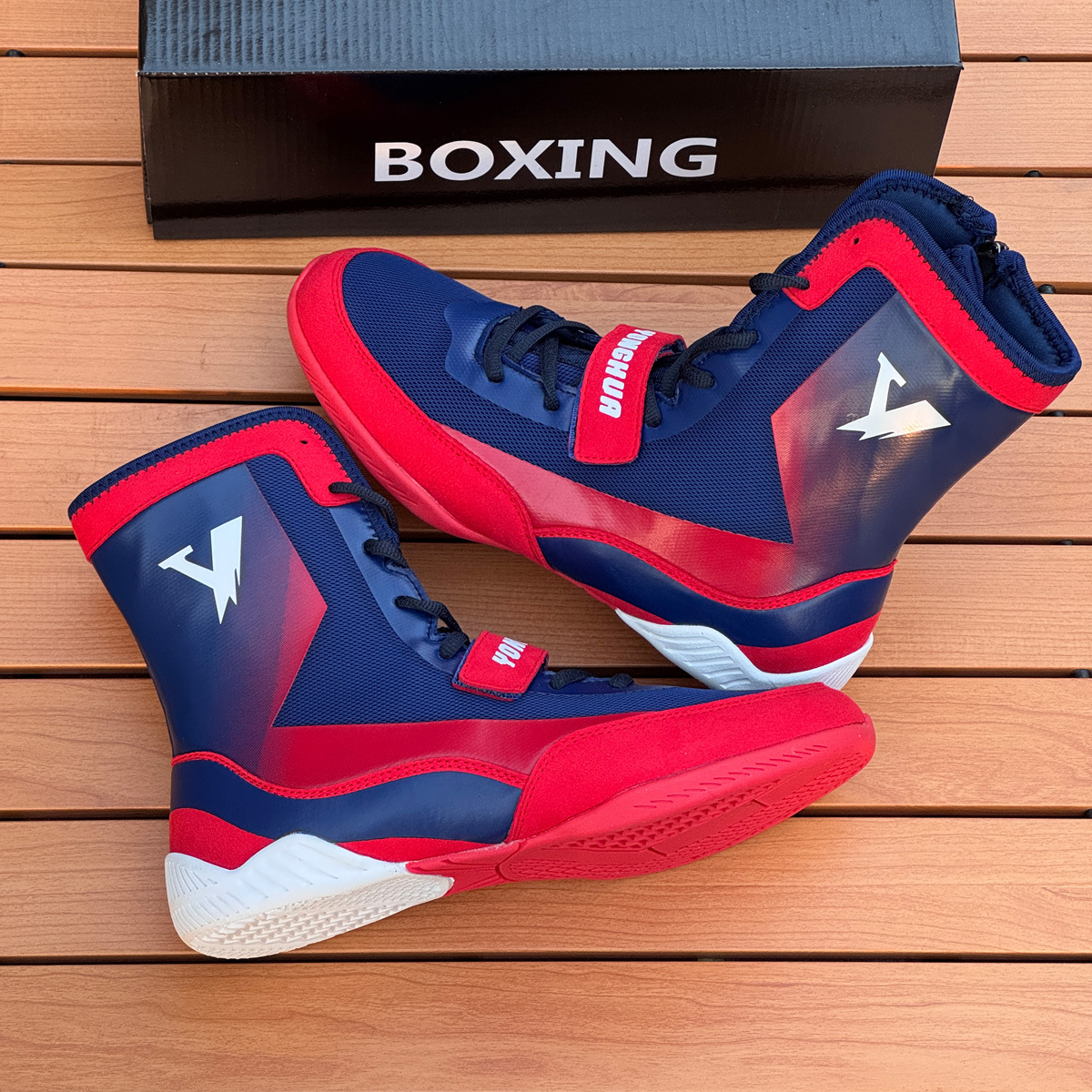 Professional Boxing Shoes, Men's Wrestling Shoes, High-Top Fighting Training Shoes, Boots, Muay Thai Boxing Shoes, Fitness Sanda Shoes for Men and Women