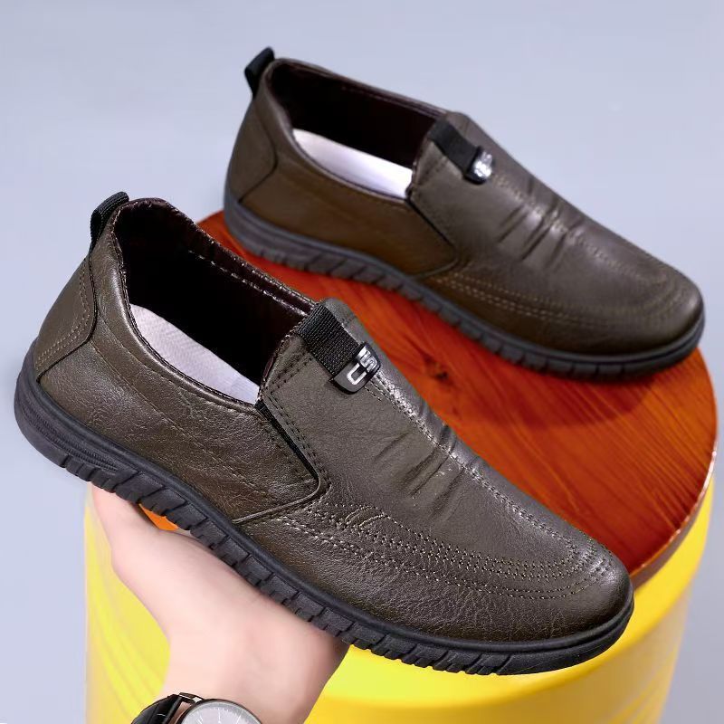 Hombres de negocios suaves de mediana edad zapatos casuales de mediana edad zapatos pu con suela gruesa zapatos antideslizantes zapatos transpirables para hombre image 7