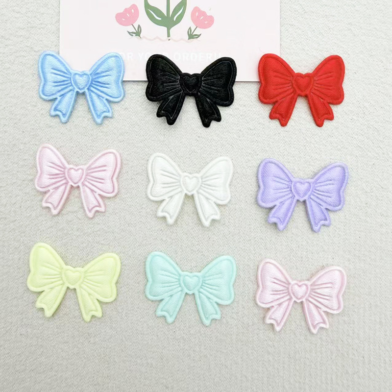 Hot-Selling Mini Heat-Pressed Satin Bow Fabric Accessories DIY Children's Hair Clips Manufacturer Wholesale in Stock