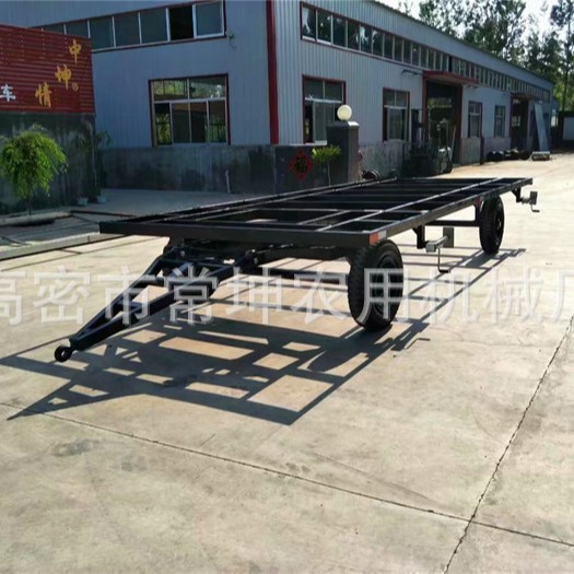 厂家供应  5吨框架拖车  骨架平板拖车定 制  实心胎运输车配件