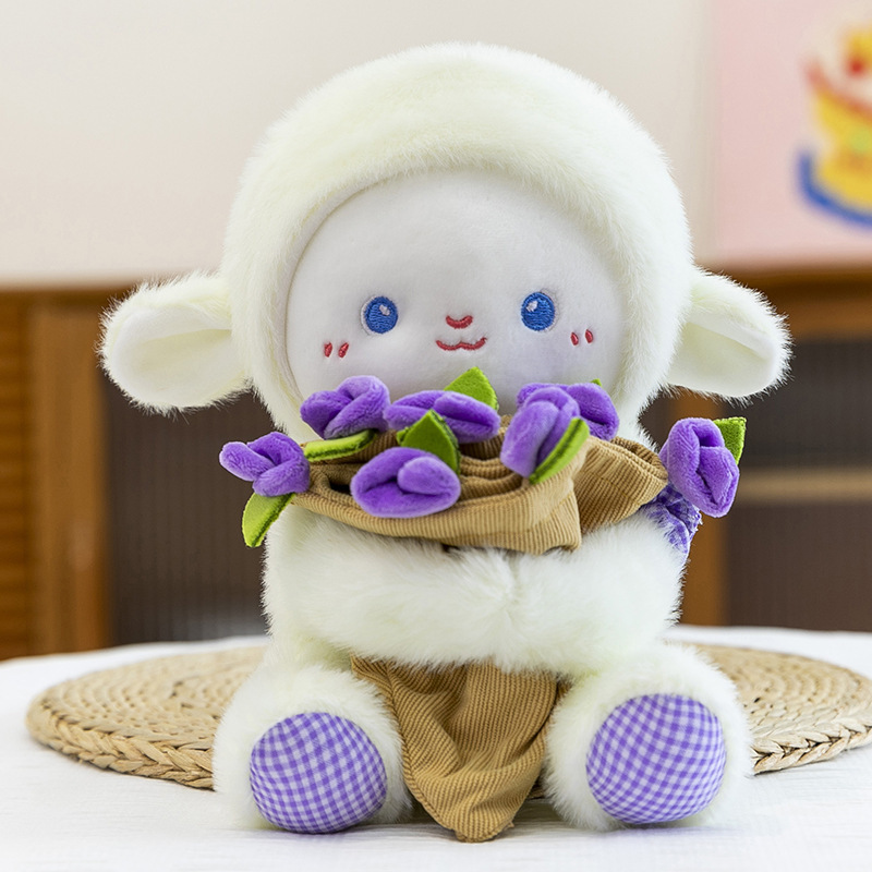 新款玫瑰小羊玩偶毛绒玩具磁吸花束小羊公仔可爱绵羊气息情侣礼物|undefined