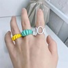 Yuyu summer new metal texture color geometric fun, personality inspiration ins, celebrity Mori women's ring ring ring