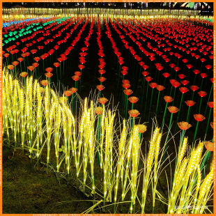 High 0.7 m Programmed Acrylic DMX Rose Floor Light LED Waterproof Rose Wheat Ear Floor Light