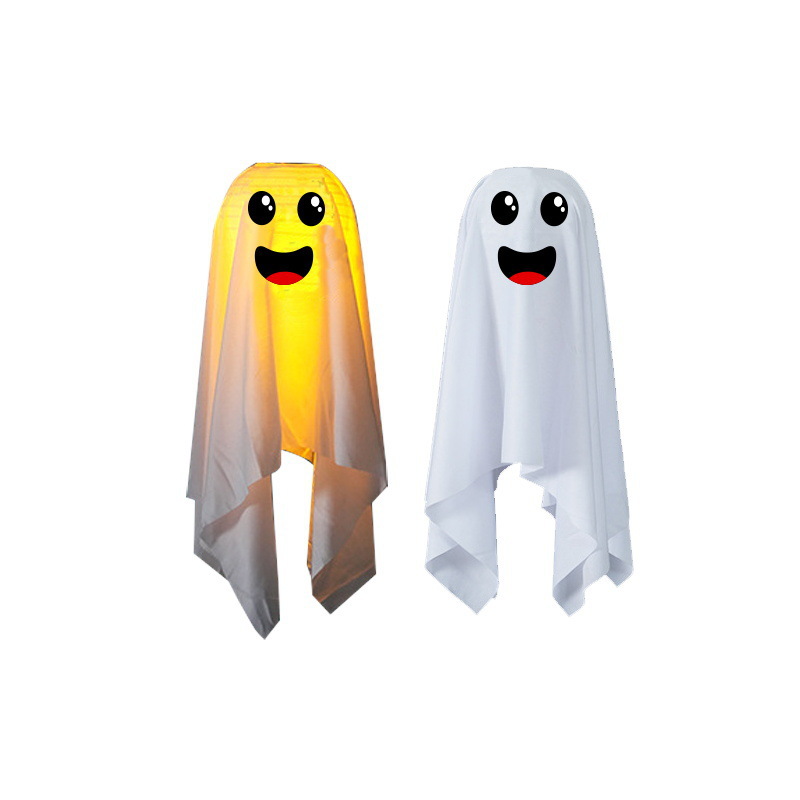 Transfronterizos LED Halloween fantasma linterna colgar decoración de linterna luminosa portátil para niños decoración de escena