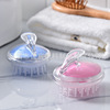 Massager for scalp home use, silica gel transparent hygienic crystal, shampoo, handle for head wash