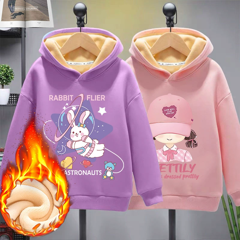 Demi-season warm sweatshirt, keep warm down jacket with hood, children's clothing, Korean style, western style, for teenagers