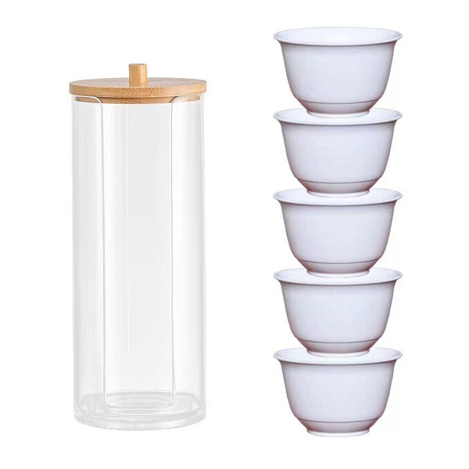 使い捨てティーカップ、厚手の籾殻カンフーティーカップ60ml、収納カップホルダー付き、お試し用ティーカップ、一口カップ|undefined