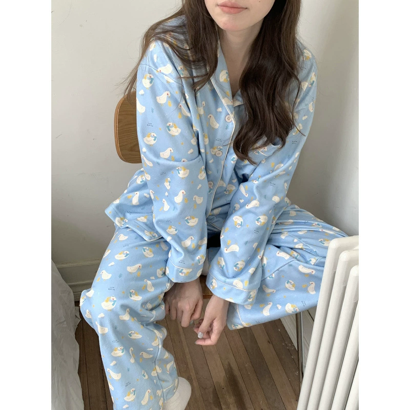 Brand winter cartoon double-sided velvet glutinous rice, pijama, set, increased thickness