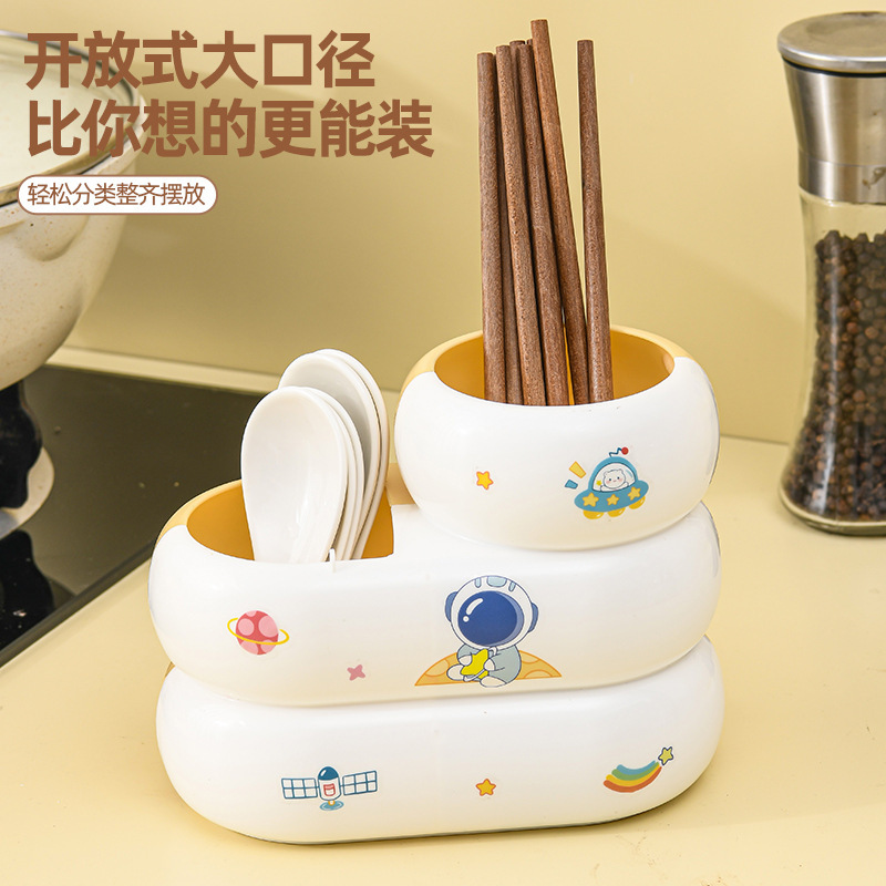 厨房简约轻奢筷子笼分格镂空沥水筷子收纳筒桌面文具收纳笔筒批发|undefined