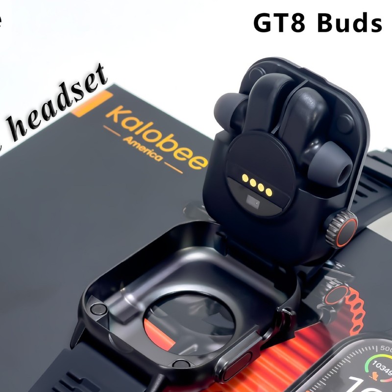 Cross-border new GT8 Buds smart watch TWS 2-in -1 HD Bluetooth headset call heart rate exercise watch