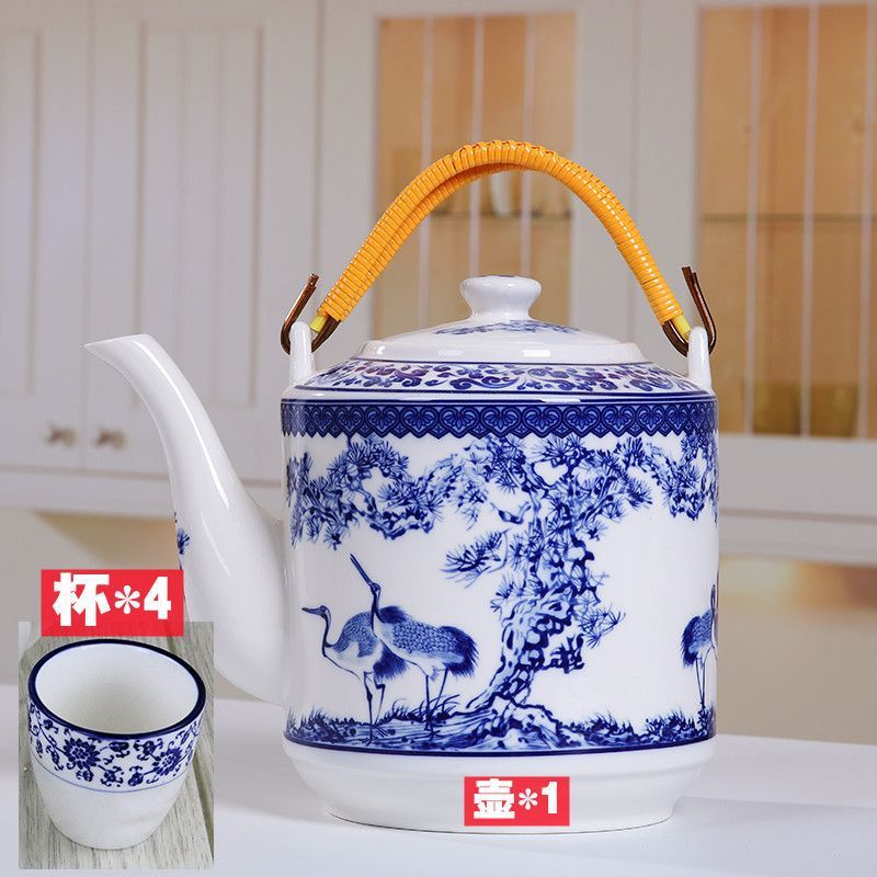 景德镇陶瓷茶壶大容量瓷凉水壶大号青花冷水壶夏季家用手提泡茶壶|undefined