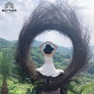 Outdoor Trendy Bird's Nest Swing Rattan Hanging Chair Bali Scenic Spot Homestay Wedding Photography Rattan Hanging Basket