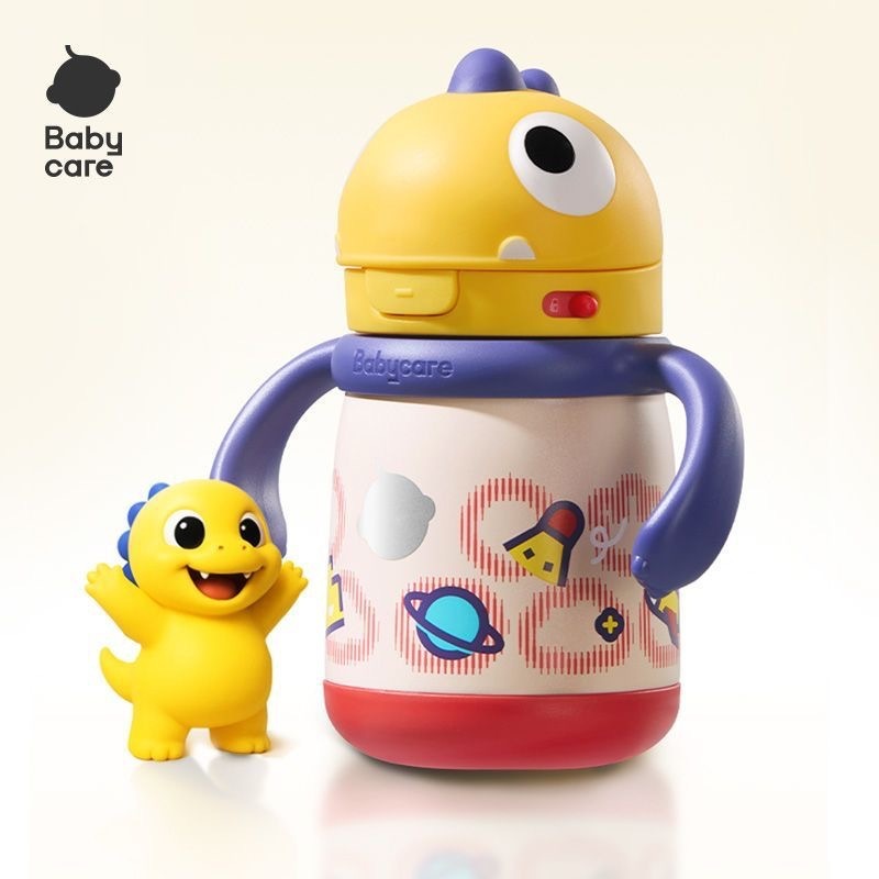 Baby care恐竜子供保温カップ赤ちゃん水カップストローカップ学飲カップ外出水筒幼稚園|undefined