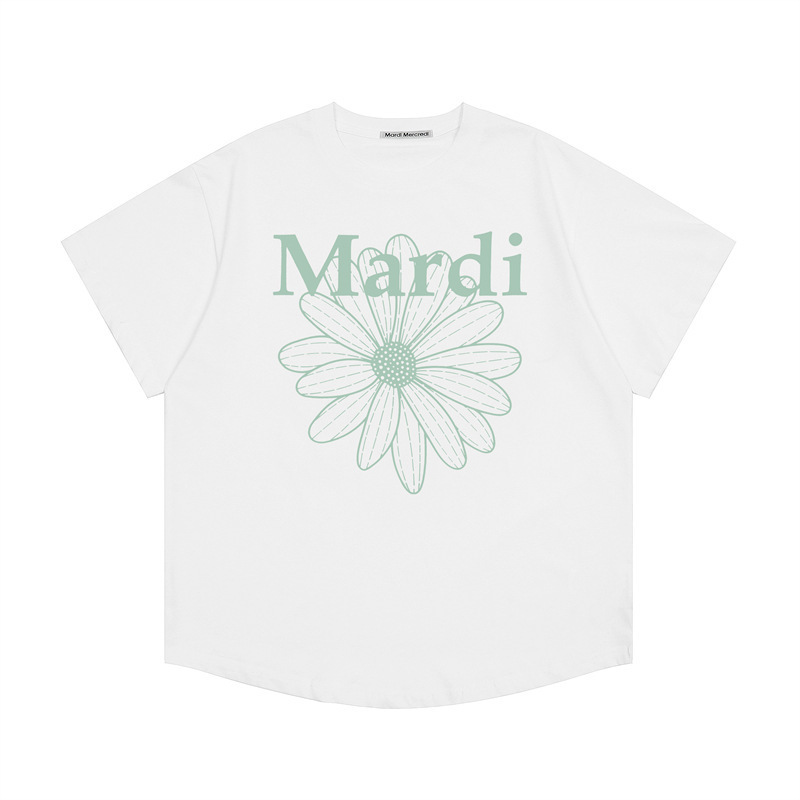2025新款韩国Mardi短袖金高银同款小雏菊T恤百搭女上衣宽松高版本|undefined