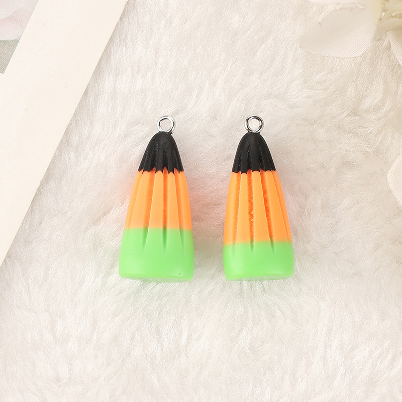 Venta caliente transfronteriza tridimensional Halloween maíz Candy pendientes collar llavero
