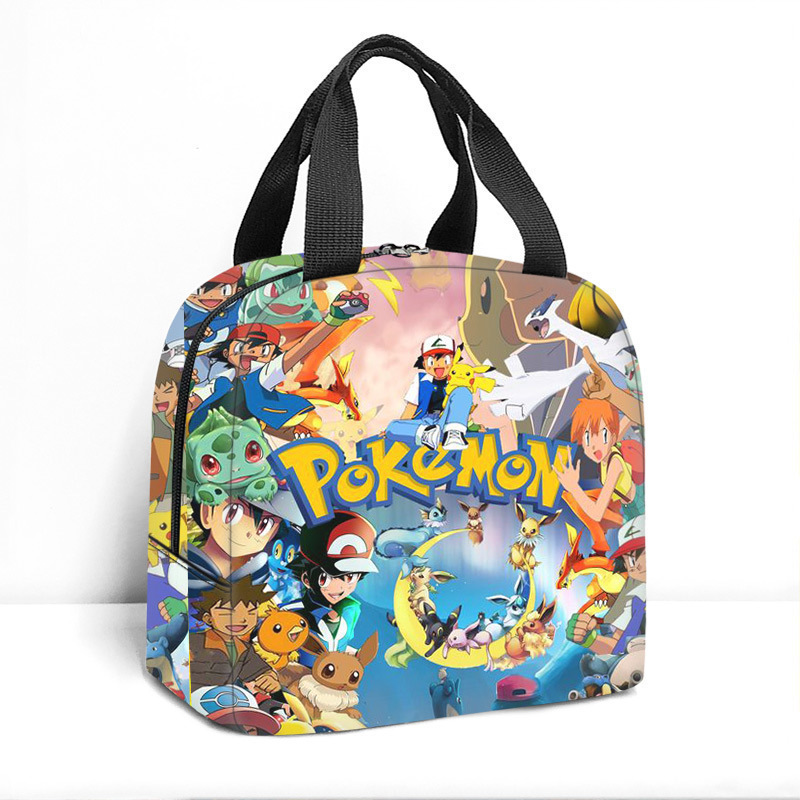 ランチバッグ ポケモン風 漫画柄 ハンドバッグ 学生用 ランチバッグ 保温バッグ アルミ箔弁当袋|undefined