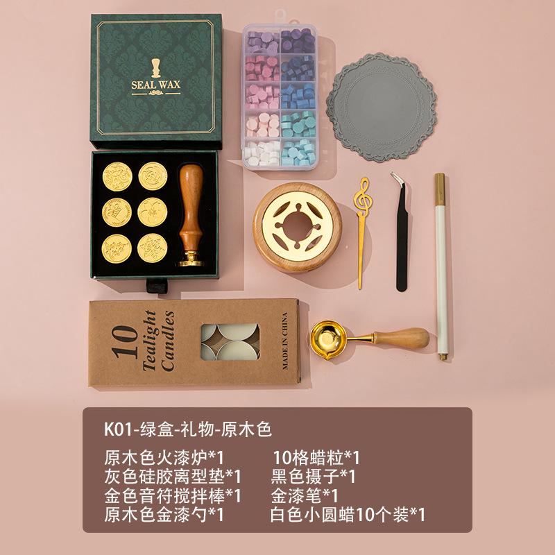 Nuevo macaron fuego pintura cera grano horno sello mano cuenta Día de San Valentín cumpleaños regalo fuego pintura sello conjunto completo al por mayor