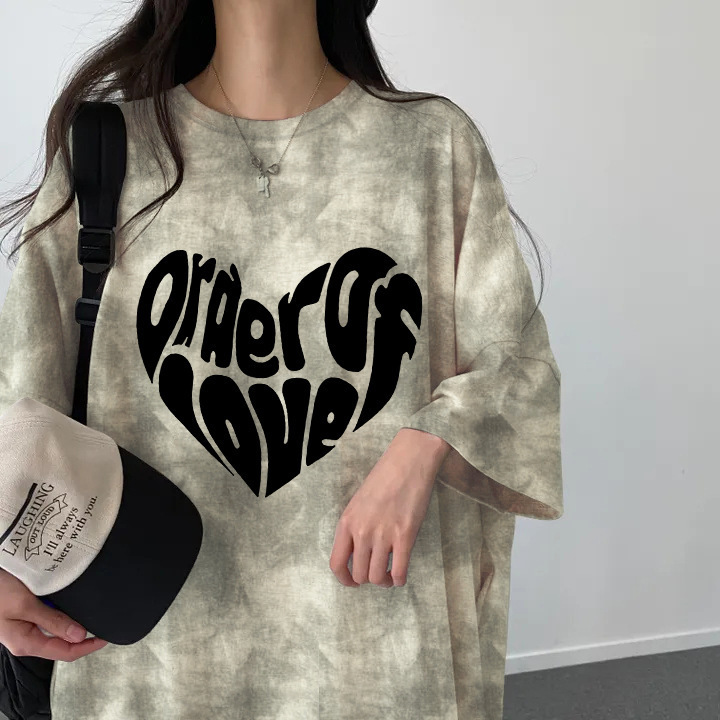 スーツ Tシャツスカート女性の 2024 新作夏人気カジュアルドレス絞り染め韓国ルーズ痩身レタークロスボーダー|undefined