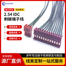 2.54mm间距端子连接线 IDC 免焊异长双头设备内部信号线来图定制