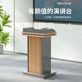Customized Standing Speech Podium, Welcome Desk, Wooden Reception Desk, Shopping Desk, Host Desk, Service Desk, New Cross-Border
