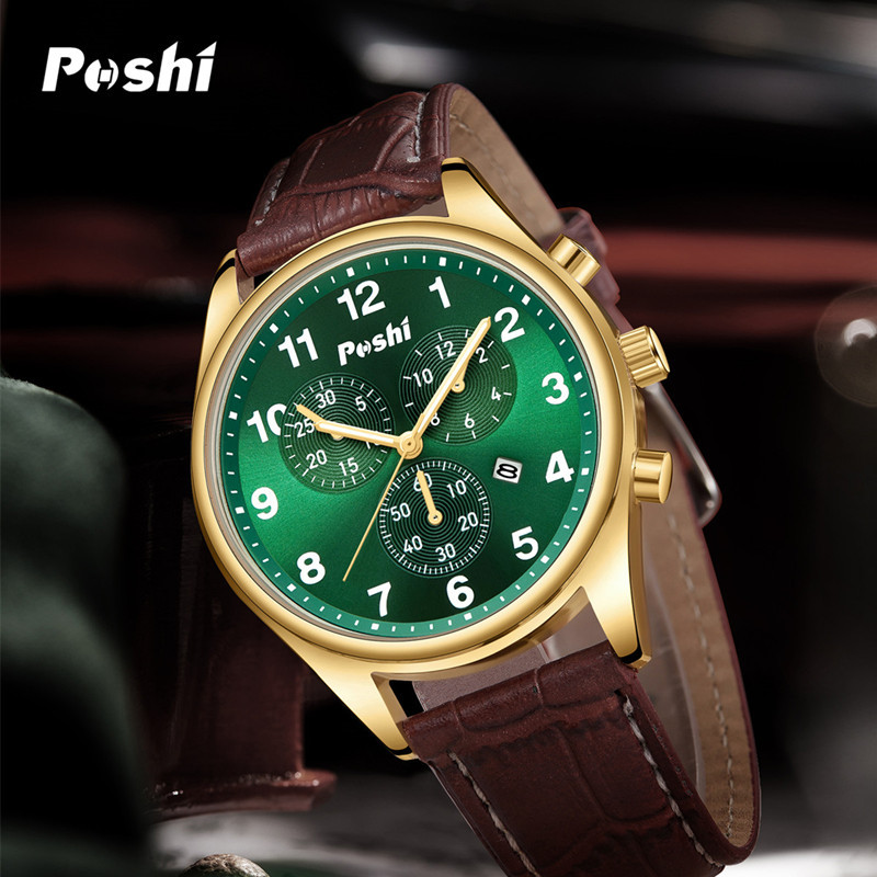 Comercio exterior nuevo POSHI marca reloj de cuarzo multifuncional negocio luminoso impermeable reloj de los hombres reloj de la correa de moda