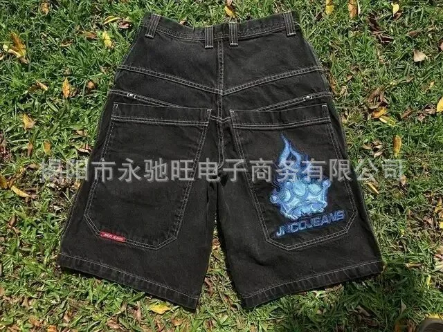 Европейский и американский трендовый бренд JNCO lucky 7-суб-графический принтованные джинсовые шорты Y2K штаны мужские 2024 летний новый стиль