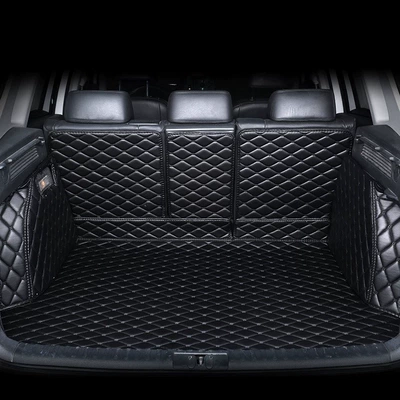 Foreign Trade Car Trunk Mat, Custom-Made for Specific Car Models, High-Edge Flat Trunk Mat, Direct from the Source Factory (Trunk Mat) - full-surround-black-black-line-small-package-delivery-24-hours-fast-delivery